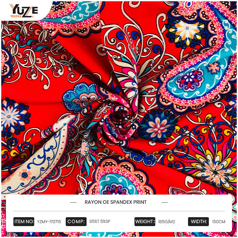 Yzmy-170715 Rayon oe Spandex Druck