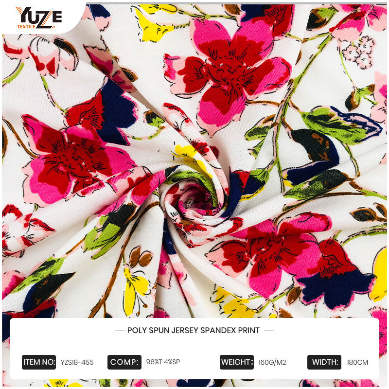 YZS18-455 Poly Spun Jersey Spandex Druck