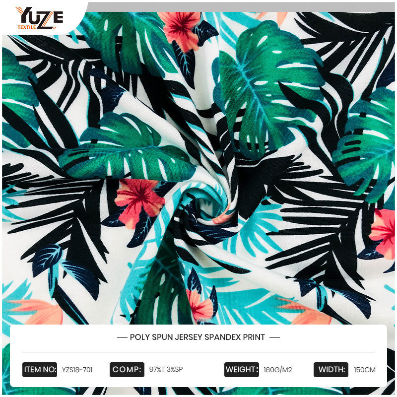 YZS18-701 Poly Spun Jersey Spandex Druck