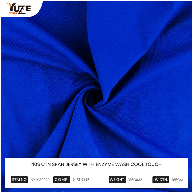 YZK-080029 40S CTN Spann Jersey mit Enzym Wash Cool Touch