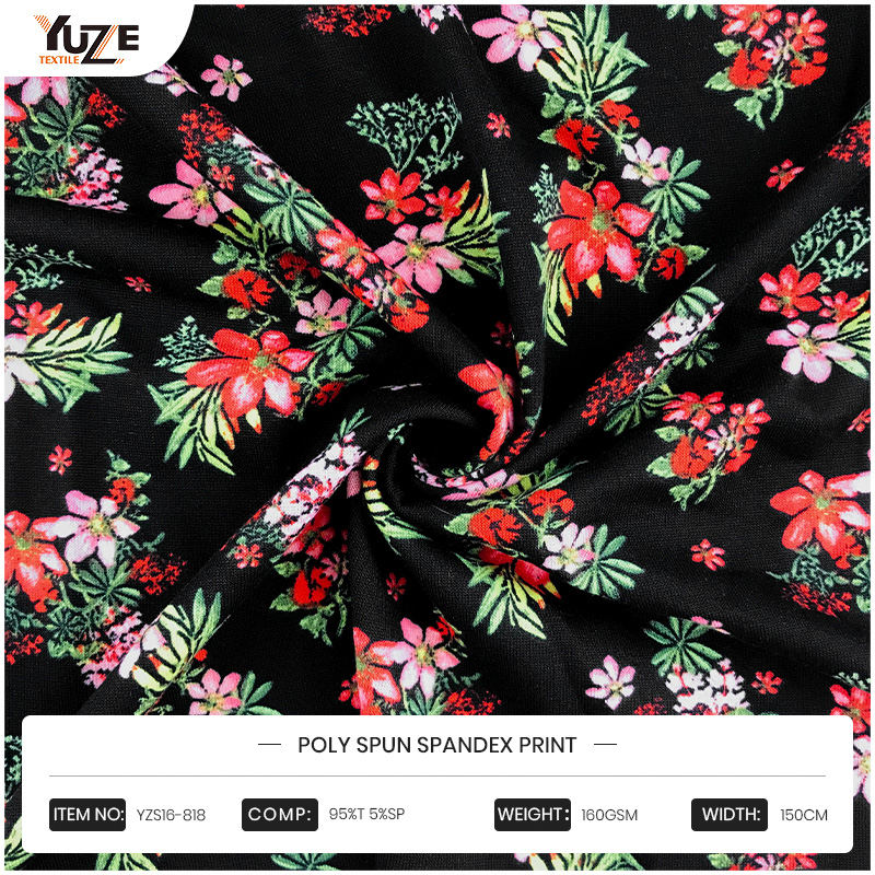 YZS16-818 Poly Spun Spandex Druck