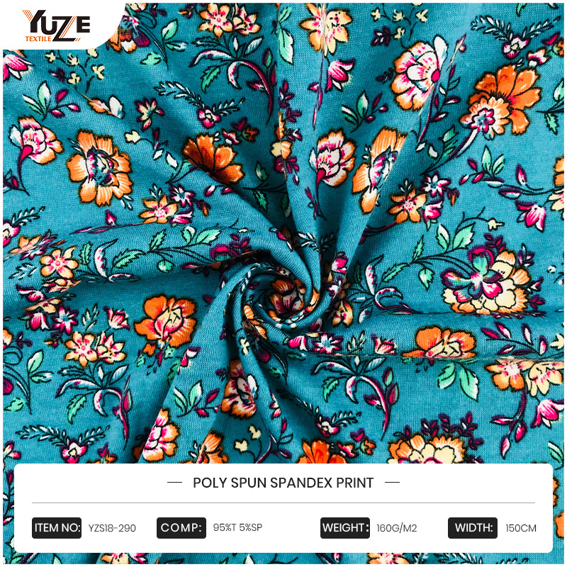 YZS18-290 Poly Spun Spandex Druck