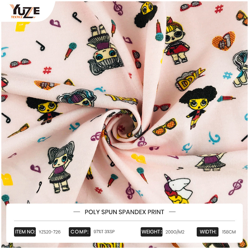 YZS20-726 Poly Spun Spandex Druck