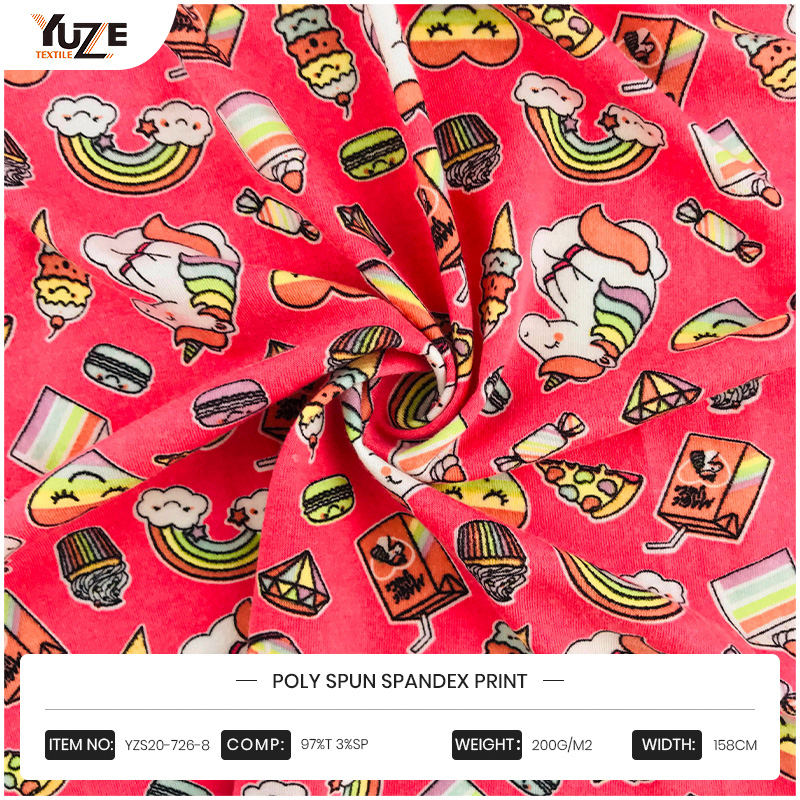 YZS20-726-8 Poly Spun Spandex Druck