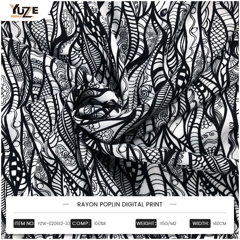 YZW-020612-33 Rayon Poplin Digitaldruck
