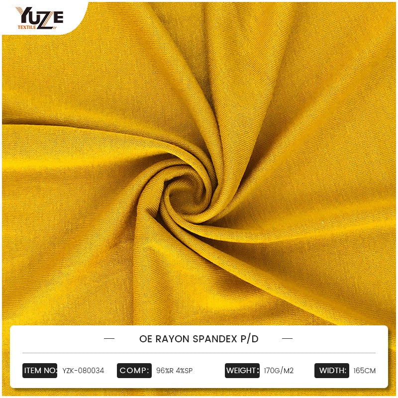 Die elastischen Eigenschaften von Rayon-Spandex-gestrickten Stoffen machen sie in Sportswear und Casual Wear herausragend
